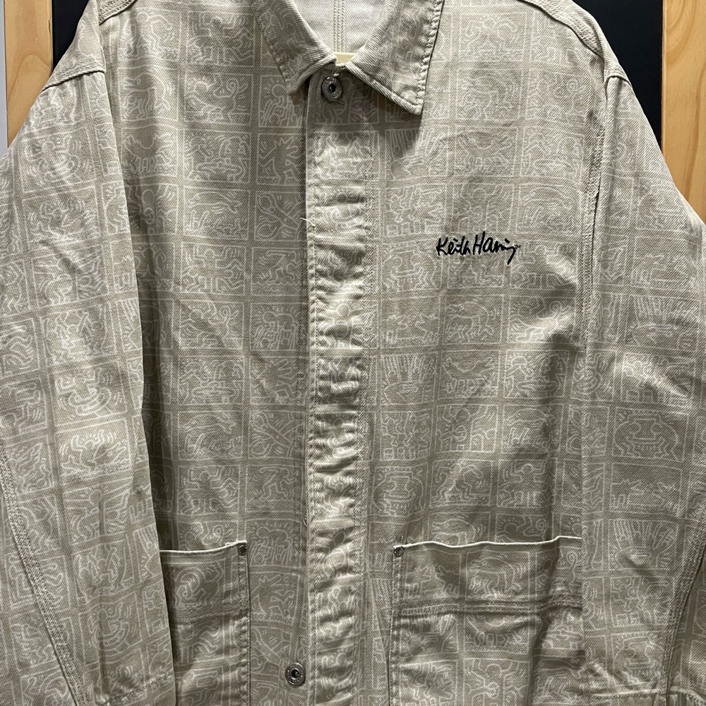 Keith Beige Shirt Jacket with Graphic Pattern